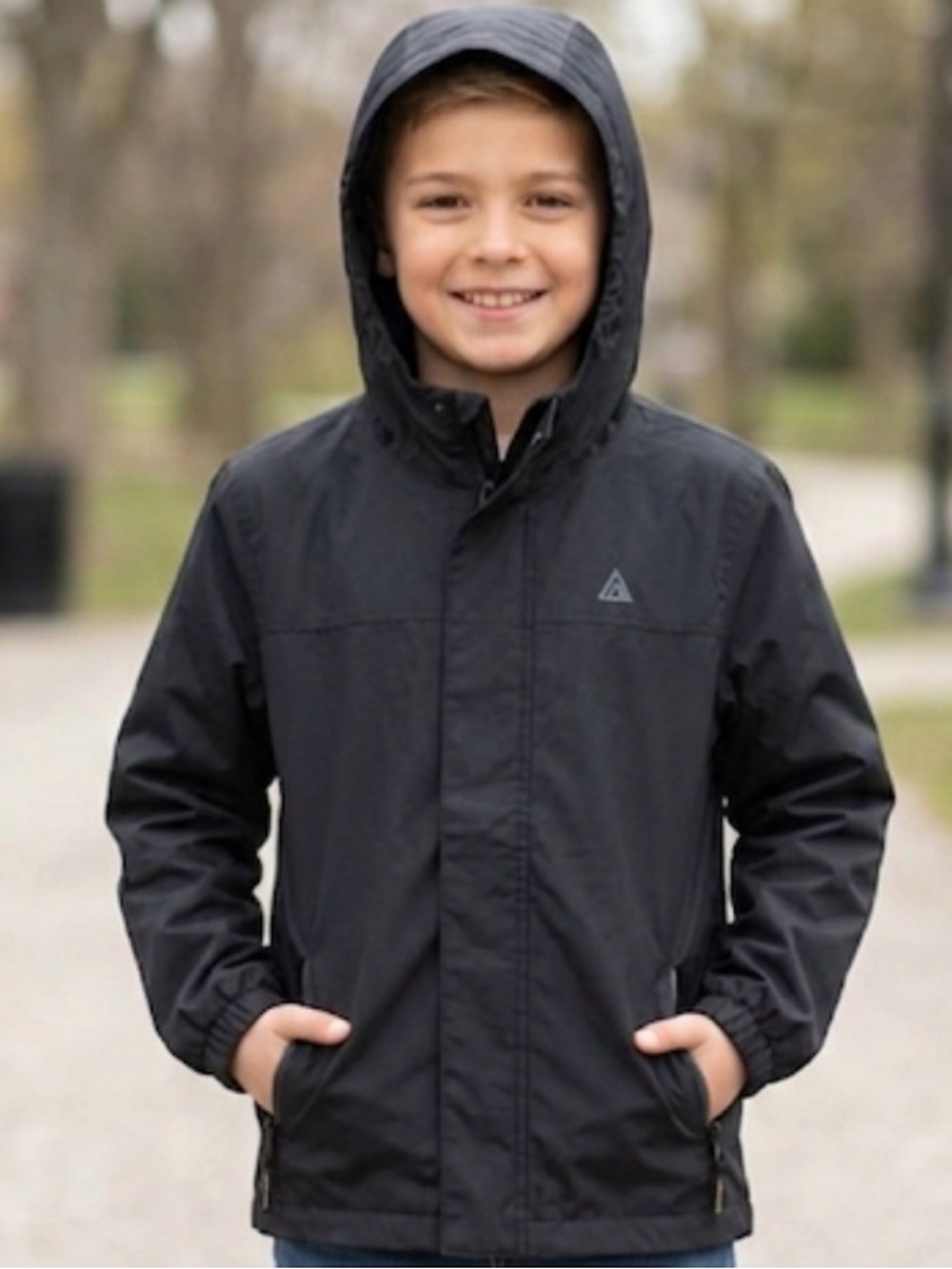 Ripzone Black Hooded Windbreaker
